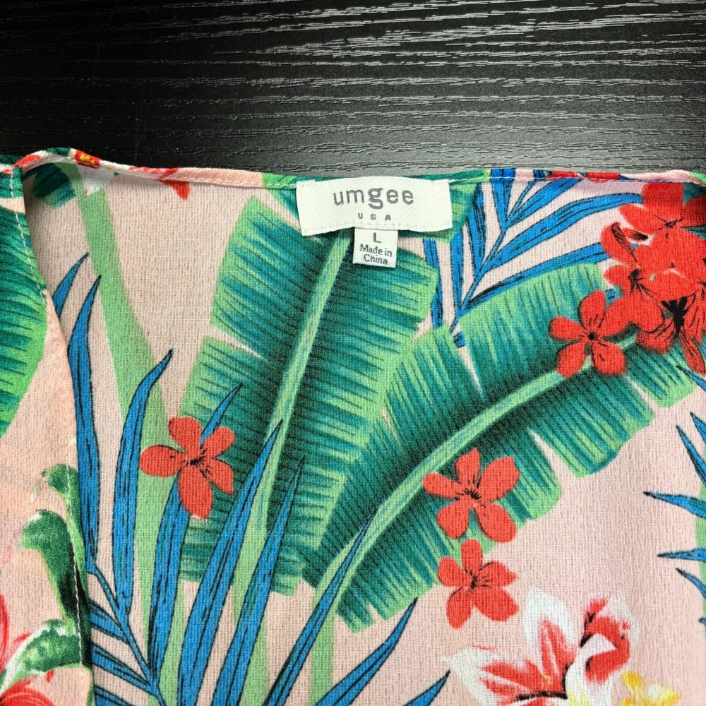 Umgee Boho Floral Kimono Cover-up Open‎ Front Tassels Mix Print Floral Size L - Picture 3 of 6